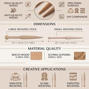 Bobina de tapicería personalizada de madera de haya de 15 cm, herramienta manual lisa para tejer, enrollar hilo en el cuerpo. - Product Image 4