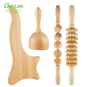 Kit de herramientas de drenaje linfático para el cuerpo, utensilios de madera para terapia de celulitis, Maderoterapia, masaje