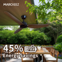 Ventilateur de ventilation commercial Marckeez 220V, pales en ABS, 52 pouces, design silencieux et économe en énergie, moteur BLDC, utilisation domestique et hôtelière