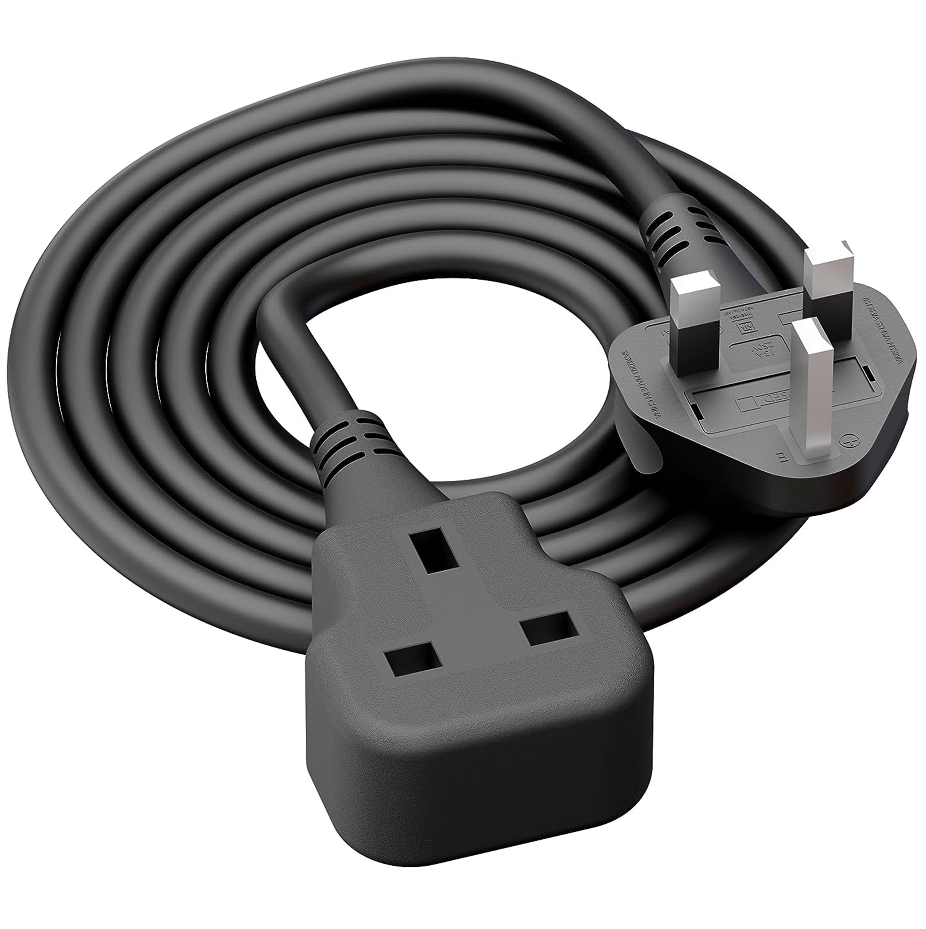 13amp 250V 1 Way Gang <strong>Single</strong> <strong>Socket</strong> Mains Power <strong>Extension</strong> <strong>Lead</strong> 13A UK 3Pin Plug <strong>Extension</strong> Cable 0.5M/<strong>1M</strong>/1.8M