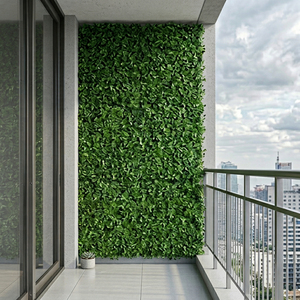 Artificial Lush Green Boxwood Foliage Panel UV Resistant Vertical Garden <b>Wall</b> Tile for Indoor Outdoor Decoration - Product Image 6