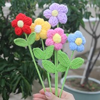 Bouquet de fleurs artificielles tissées à la main, non parfumé, cadeau pour la fête des mères, fleur artificielle unique, saison des diplômes, université