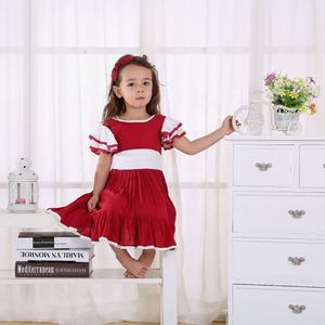 Robe de bébé fille en viscose rouge et blanche en gros pour les filles de 2 à 14 ans, robe de Noël pour enfants - Product Image 4