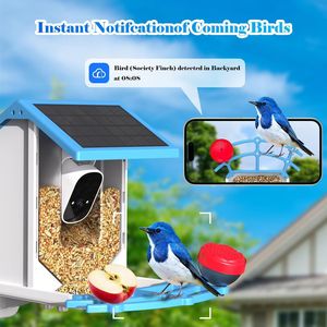 DB Smart <b>Bird</b> Feeder Camera 4MP WiFi Solar Powered Auto Capture Outdoor <b>Backyard</b> Garden Use Plastic Modern Design Blue - Product Image 4