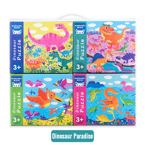 4-en-1 de rompecabezas de Madera Juguetes de dinosaurio tráfico rompecabezas juguetes para los niños portátiles con caja de rega - Product Image 3