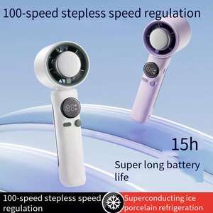 Ventilateur à main LED le plus recherché, ventilateur de bureau portable en Chine, ventilateur miniature gris - Product Image 5