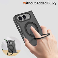 Coque arrière magnétique pliable Letang avec béquille pour iPhone Duo, antichoc, givrée, rigide, protection anti-rayures de la charnière