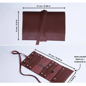 Estuche de Viaje para Joyas de Cuero Sintético YY, Organizador Enrollable para Anillos, Aretes <span class=keywords><strong>y</strong></span> Collares - Product Image 3