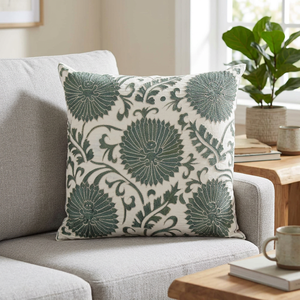 Housse de coussin indienne en coton brodé à la main Collection Designer - Product Image 2