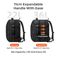 Sac à dos pour ordinateur portable imperméable, extensible, grande capacité de 11 cm, sac à dos de voyage avec USB, multi-poches pour les déplacements en plein air et les affaires