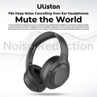 Casque audio hybride ANC Ulisten P8s, 60 heures d'autonomie sans fil, casque stéréo supra-auriculaire avec basses profondes pour les voyages