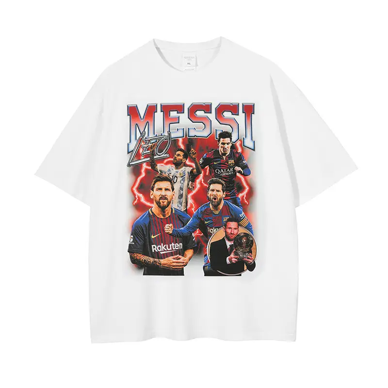 Camiseta personalizada com estampa de ácido dtg, tamanho grande, lionel, messi cristiano, ácido ronaldo