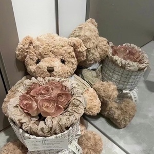 Produit le plus vendu, <span class=keywords><strong>super</strong></span> populaire, cadeau pour petite amie, cadeau pour la Saint-Valentin, ours en peluche mignon, boîte cadeau avec fleurs artificielles - Product Image 2