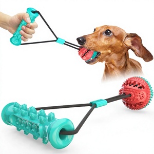 <b>Interactive</b> Dog Chew <b>Toy</b> With Tug Rope And Textured Ball <b>For</b> Medium Dogs Indoor Play Plastic Durable Training <b>Toy</b> - Product Image 1