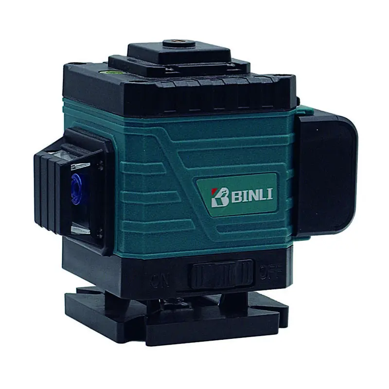 BINLI12Vリチウム電池充電器3DグリーンビームLEDライト12ラインレーザーレベル