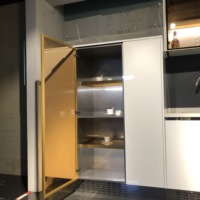 Armoire de cuisine en acier inoxydable avec porte en verre en alliage d'aluminium de conception tendance, armoire étanche pour la cuisine