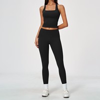 Ensemble de 5 pièces pour l'entraînement : haut à manches longues slim, leggings taille haute, tenues de sport pour la gym, le yoga, la course à pied et le fitness