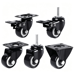 Stainless Steel Polypropylene Swivel Caster Wheel 125mm Polyurethane with Brake Locking Mechanism Industrial Use 250kg Capacity - Product Image 1