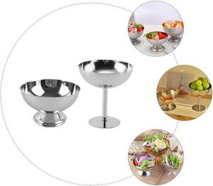 Bol à crème glacée en acier inoxydable haut de gamme, réutilisable, pour salade, dessert, pudding, collation, fruits, bonbons, pour bricolage - Product Image 5