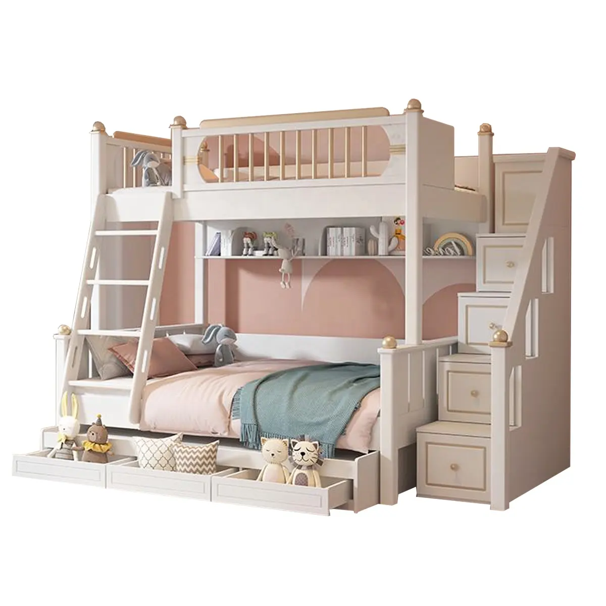 High Quality children Bunk Bed with storage box Stair Bed for Kids Bedroom furniture