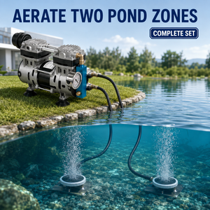 Kit complet d'aération pour bassin à poissons avec <span class=keywords><strong>compresseur</strong></span> sans huile HC280 AC et diffuseurs EPDM, portée jusqu'à 10 m de profondeur - Product Image 6