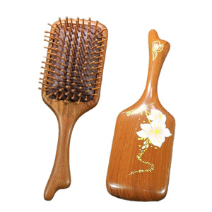 Peine para el cabello con cojín de aire de sándalo, cepillo de madera para masaje del cuero cabelludo de 20cm, para hombres, mujeres, adultos y niños - Product Image 5