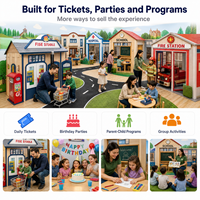 Aire de jeux intérieure modulaire pour enfants, petite, avec un coin de jeu de rôle, pour église, garderie ou centre communautaire