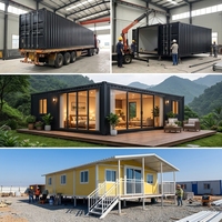 Maison conteneur extensible moderne de 20 pieds et 40 pieds, maison préfabriquée de luxe à double aile pliable pour habitation