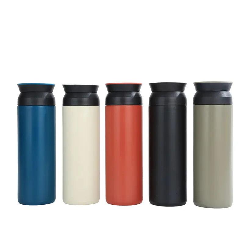 Double walled custom stainless steel Japan style insulated coffee travel tumbler with tea across