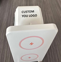 Headset Bluetooth pengisi daya nirkabel 3 dalam 1, Headset bisnis kreatif logo kustom, pengisi daya nirkabel ponsel Model Forklift