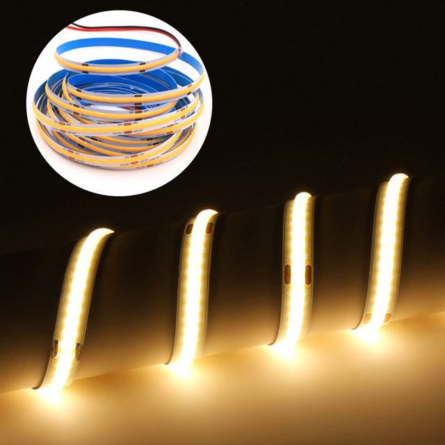 High Bright Led Strip 12v 8mm 320led Warm White 6000k Light 24v Flexible White 480led 528led Cob Led Strip Tiras De Luces Led