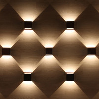 Applique murale LED COB carrée 6W pour intérieur, éclairage mural haut et bas, AC85-265V, lampe murale décorative en aluminium pour chambre à coucher