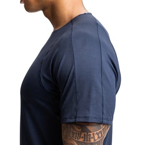 Benutzer definiertes Logo Drucken Plain Blank Running Gym Fitness Atmungsaktive Männer <span class=keywords><strong>T</strong></span>-<span class=keywords><strong>Shirt</strong></span> Training Workout <span class=keywords><strong>Sport</strong></span> Nahtloses <span class=keywords><strong>T</strong></span>-<span class=keywords><strong>Shirt</strong></span> - Product Image 3