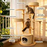 Centre d'activités pour chat de luxe moderne et robuste, avec branches en bois véritable et griffoir en sisal, structure d'escalade pour chat, unique pour Noël