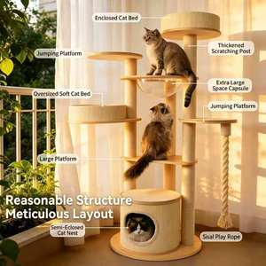Centro <span class=keywords><strong>de</strong></span> Actividades para Gatos <span class=keywords><strong>de</strong></span> Lujo, Moderno y Resistente, con Ramas <span class=keywords><strong>de</strong></span> Madera Natural, Poste Rascador <span class=keywords><strong>de</strong></span> Sisal, Estructura para Escalar, Diseño Único para Navidad - Product Image 5
