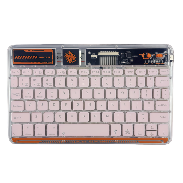 78-Key Scissor Switch RGB Backlit Ergonomic Plastic Ultra Thin Wireless BT Keyboard with Touchpad for PC/Tablet/Laptop