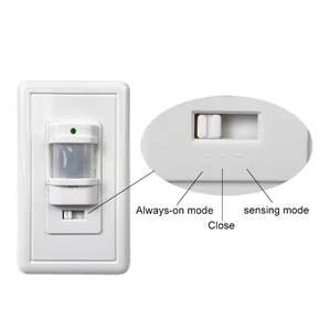 SLS Saklar Lampu Sensor Gerak Inframerah 180 Derajat yang Dipasang di Dinding Detektor PIR Satu Tiang Gerakan Tubuh Manusia ABS PC Tahan Lama 9m - Product Image 4