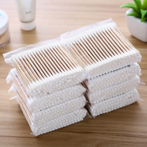 Cotons-tiges double extrémité, bâtonnets en bois, cotons-tiges pour le maquillage, boules de coton, cotons-tiges pour le nettoyage des oreilles, coton démaquillant - Product Image 1