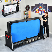 Mesa de Juego Moderna 4 en 1 de 7 pies, Equipo Deportivo de Interior de Gran Venta, Incluye Mesa de Billar, Hockey de Aire, Bolsillos de PVC y Rieles de MDF