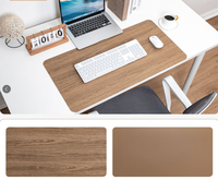 Tapis de souris surdimensionné imperméable en cuir de grain de bois d'imitation, tapis de bureau coloré en bois épais, tapis de bureau d'ordinateur d'étude de bureau