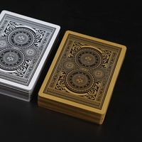 Cartes de poker Texas Hold'em de qualité supérieure, uniques, avec bordures dorées et argentées, cartes à jouer en plastique PVC imperméables avec une grande police pour les jeux de société