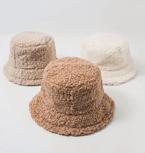 Wholesale Trendy 8 Solid Colour Plain Fur Fisherman Furry Bucket <b>Hat</b> <b>for</b> Female Women Lady Fall Winter Outdoor Casual Warm Dress - Product Image 4