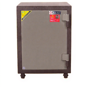 Coffre-fort domestique WELKO avec serrure à clé en acier et mot de passe électronique, couleur orange, modèle KS 125 E, dimensions L600xW380xH330mm - Product Image 1