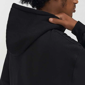 Cotton Drop High Quality Custom Heavy Weight 450 Gsm Drop Shoulder Hoodie Manufacturer <b>Black</b> <b>Fleece</b> Cotton Pullover Hoodie - Product Image 5