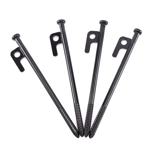 Xilei Hardware Tent Pegs 20Cm Black High Carbon Steel Outdoor Camping Ground Stakes For Tents Tarps Beach Use - Product Image 2