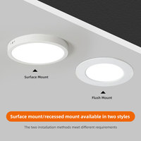 Plafonnier LED encastré fin à haute luminosité personnalisable, 5W 7W 12W 16W 22W 36W CCT, panneau lumineux en ABS