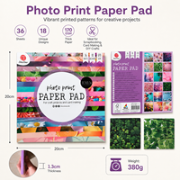 Bloc de papier photo 170 g/m² pour scrapbooking, 36 feuilles, 18 motifs, papier décoratif pour la création de cartes, le journaling et les loisirs créatifs