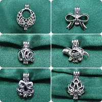 Pendentif cage multi-styles avec perles ouvertes, breloque diffuseur de parfum, mini fleurs séchées en cristal naturel, cadeau de bijoux personnalisé sur mesure