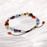 Bracelet de cheville de pied de pierres précieuses irrégulières pour les femmes énergie de guérison cristal réglable bijoux de plage bracelet de cheville en pierre perlée