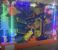 Leber LB-W Parc d'aventure intérieur pour enfants, jeu de labyrinthe mural interactif à balles, électrique, peu encombrant, pour tout-petits, Science